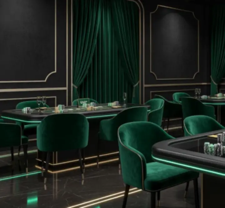 Elegancka aranżacja sali na wieczór tematyczny w stylu casino night